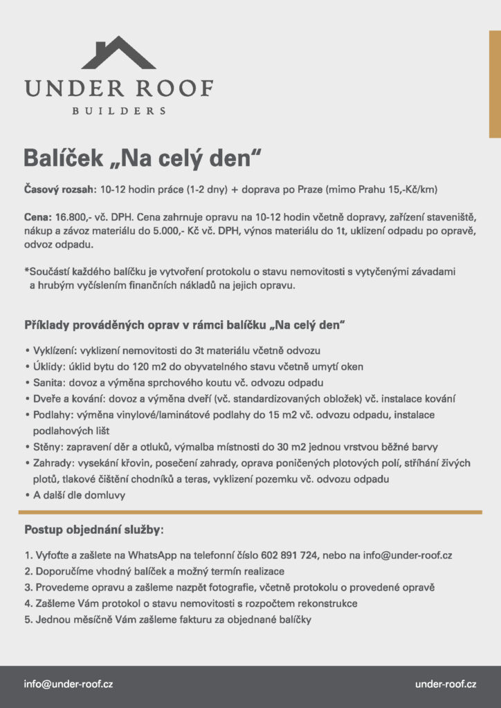rekonstrukce před prodejem